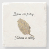 Bladeren vallen op wit Onderzetter (Voorkant)