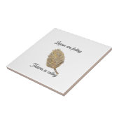 Bladeren vallen op witte keramische Tegel Tegeltje (Zijkant)