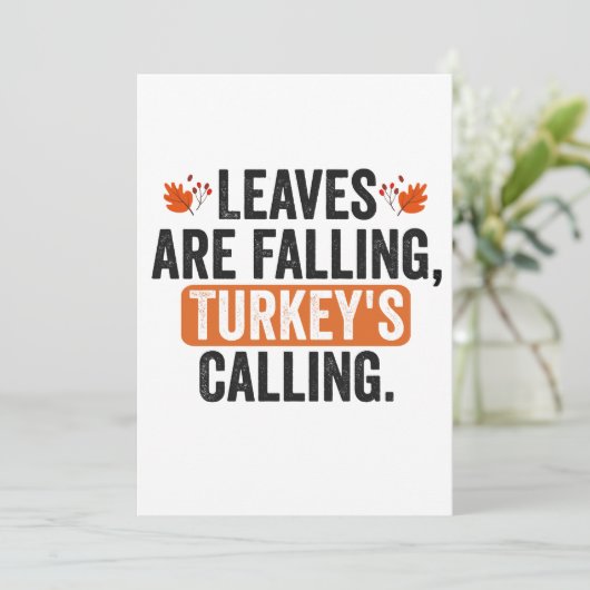 Bladeren vallen Turkije roept  Kaart (Staand voorkant)