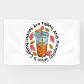 Bladeren vallen weg en pompoen bellen spandoek (Horizontaal)