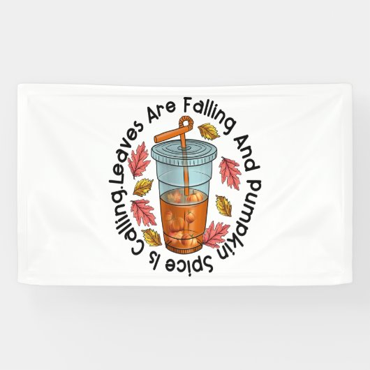 Bladeren vallen weg en pompoen bellen spandoek (Horizontaal)