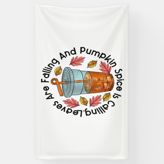 Bladeren vallen weg en pompoen bellen spandoek (Verticaal)