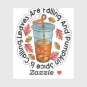 Bladeren vallen weg en pompoen bellen sticker (Vel)
