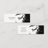 Bladeren van bamboe, schoffels, bloemenborst, bloe mini visitekaartje (Voorkant / Achterkant)