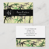 Bladeren van bamboe, schoffels, bloemenborst, bloe visitekaartje (Voorkant / Achterkant)