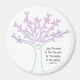 Bladeren van de boommagneet (Stijl Roze/Paarse) Magneet