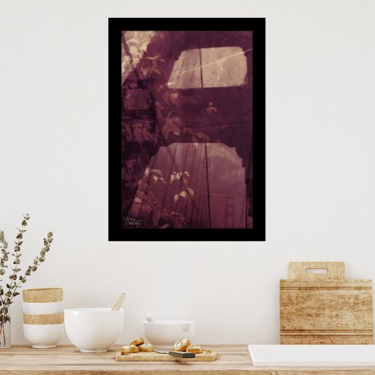 bladeren van de brug poster (Keuken)