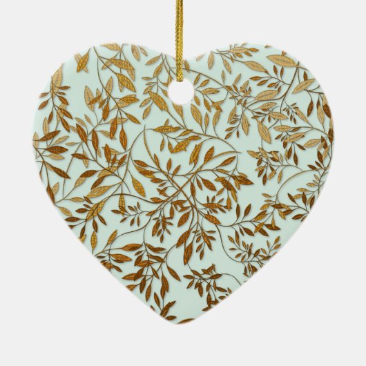 Bladeren van Gold 50th Wedding Jubileum Keramisch Ornament (Achterkant)