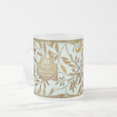 Bladeren van Gold 50th Wedding Jubileum Matglas Koffiemok (Voorkant links)