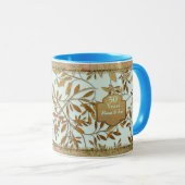 Bladeren van Gold 50th Wedding Jubileum Mok (Voorkant rechts)