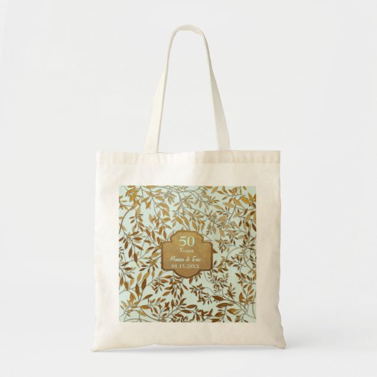 Bladeren van Gold 50th Wedding Jubileum Tote Bag (Voorkant)