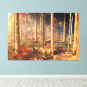 Bladeren van Gold Canvas afdrukken (Insitu (Houten vloer))