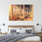 Bladeren van Gold Canvas afdrukken (Insitu (Slaapkamer))