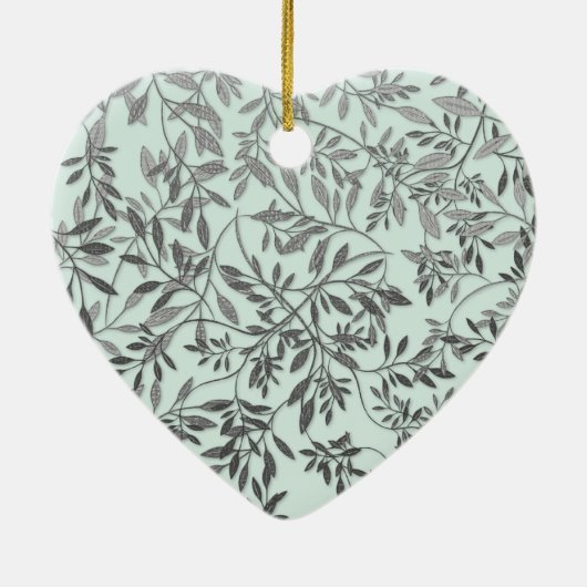 Bladeren van het 25e Jubileum met zilveren bruilof Keramisch Ornament (Achterkant)