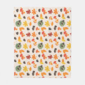 Bladeren van kastanjes en paddenstoelen - fleece deken (Voorkant)