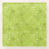 Bladeren van palmbomen glazen onderzetter (Voorkant)