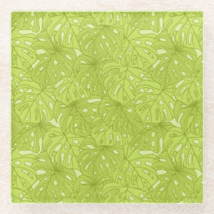 Bladeren van palmbomen glazen onderzetter