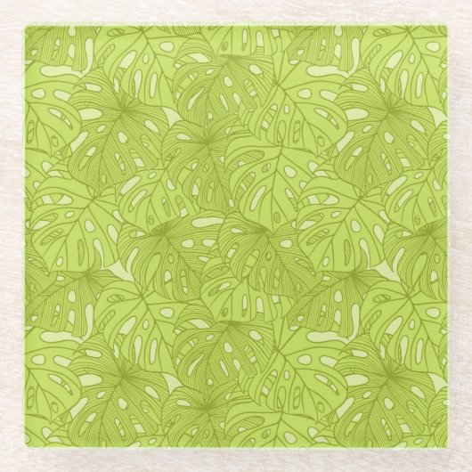 Bladeren van palmbomen glazen onderzetter (Voorkant)