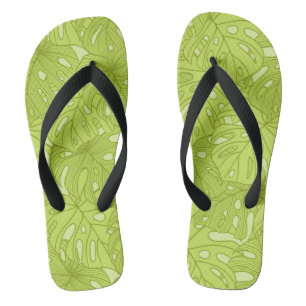 Bladeren van palmbomen teenslippers
