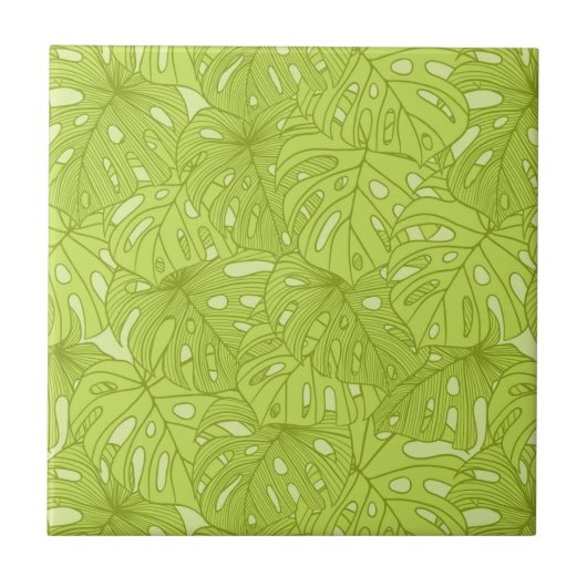 Bladeren van palmbomen tegeltje (Voorkant)
