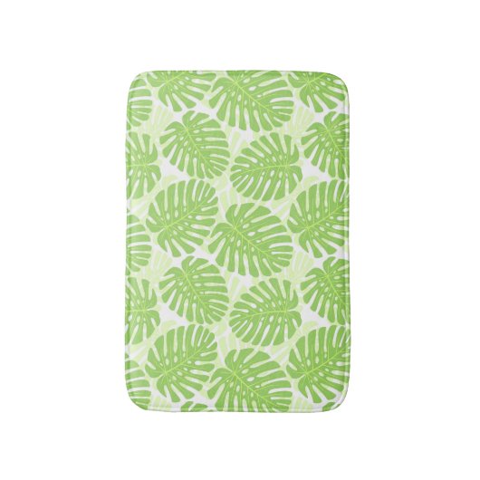 Bladeren van tropisch Plant - Monstera Pattern Badmat (Voorkant Verticaal)