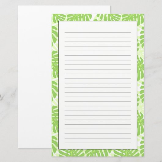 Bladeren van tropisch Plant - Monstera Pattern Briefpapier (Voorkant / Achterkant)