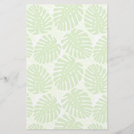 Bladeren van tropisch Plant - Monstera Pattern Briefpapier (Voorkant)