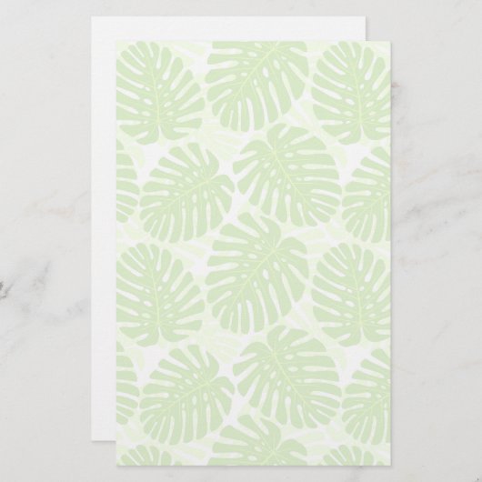 Bladeren van tropisch Plant - Monstera Pattern Briefpapier (Voorkant / Achterkant)