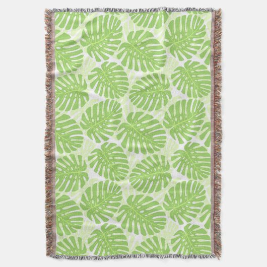 Bladeren van tropisch Plant - Monstera Pattern Deken (Voorkant Verticaal)