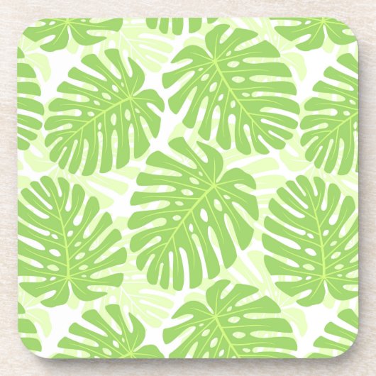 Bladeren van tropisch Plant - Monstera Pattern Drankjes Onderzetter (Voorkant)