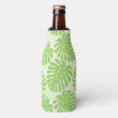 Bladeren van tropisch Plant - Monstera Pattern Flesjeskoeler (Fles Voorkant)