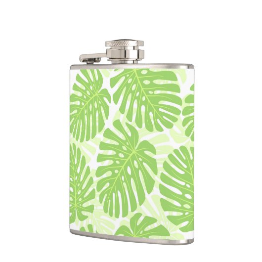 Bladeren van tropisch Plant - Monstera Pattern Heupfles (Links)