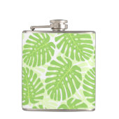 Bladeren van tropisch Plant - Monstera Pattern Heupfles (Voorkant)