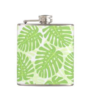 Bladeren van tropisch Plant - Monstera Pattern Heupfles