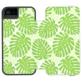 Bladeren van tropisch Plant - Monstera Pattern Incipio iPhone Portemonnee Hoesje (Agenda Open)