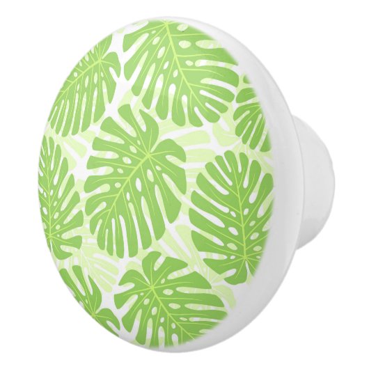 Bladeren van tropisch Plant - Monstera Pattern Keramische Knop (Rechts)