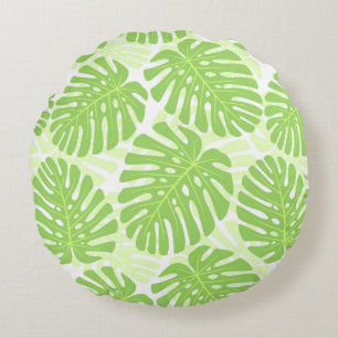 Bladeren van tropisch Plant - Monstera Pattern Rond Kussen