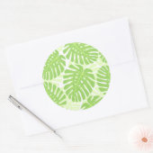 Bladeren van tropisch Plant - Monstera Pattern Ronde Sticker (Envelop)