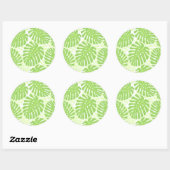 Bladeren van tropisch Plant - Monstera Pattern Ronde Sticker (Vel)