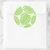 Bladeren van tropisch Plant - Monstera Pattern Ronde Sticker (Tas)