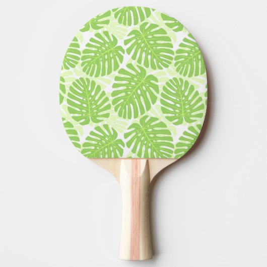 Bladeren van tropisch Plant - Monstera Pattern Tafeltennisbatje (Voorkant)