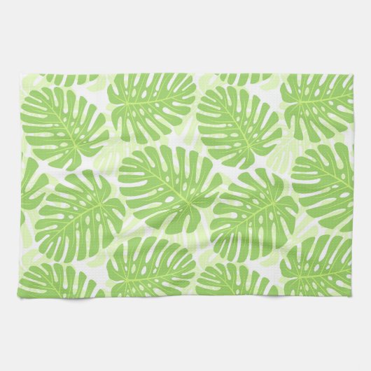 Bladeren van tropisch Plant - Monstera Pattern Theedoek (Horizontaal)