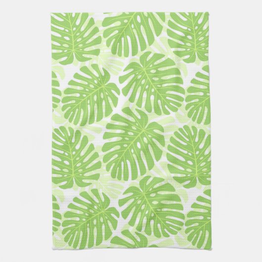 Bladeren van tropisch Plant - Monstera Pattern Theedoek (Verticaal)