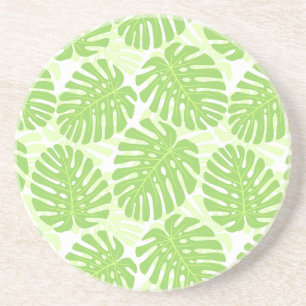 Bladeren van tropisch Plant - Monstera Pattern Zandsteen Onderzetter