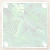 Bladeren van tropische palmbomen glazen onderzetter (Achterkant)