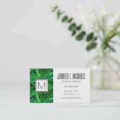 Bladeren van tropische palmbomen | Jouw namen toev Visitekaartje (Staand voorkant)