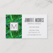 Bladeren van tropische palmbomen | Jouw namen toev Visitekaartje (Voorkant)