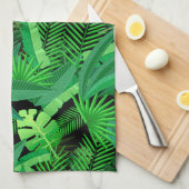 Bladeren van tropische palmbomen theedoek (Quarter Fold)