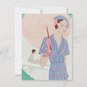 Bladeren van vrouwelijke elegantie briefkaart
