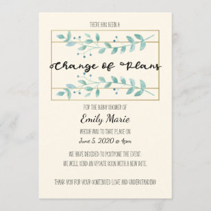 Bladeren Verandering van Plannen Baby shower Kaart
